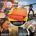 Back Seat Cover for Car Trucks Van SUV,Waterproof Rear Bench Towel Seat Covers for Dogs and Kids,Automotive Backseat Protector (Orange)