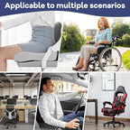 Ergonomic Seat Cushion for Office Chair & Car - Memory Foam Car Cushions for Driving with L-Shaped Design, Adjustable Strap, Non-Slip Bottom - Orthopedic Pad for Truck Driver (Grey)