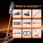 Cordless Vacuum Cleaner, 600W 50KPA 55Mins Vacuum Cleaners for Home, Stick Vacuum with LED Display, Anti-Tangle, Wall Mount, Lightweight, Rechargeable Wireless Vacumm for Pet Hair, Carpet and Floor