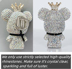 Cute Car Accessories, Bling Crystal Bear Car Air Freshener With Vent Clip,Rhinestone Aesthetic Car Decor Interior Decoration (GOLD)