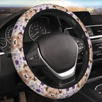 Highland Cow Print Steering Wheel Cover Car Accessories for Men Women with 2 Air Freshener, 15 Inch Anti-Slip Steering Wheel Covers Universal Fit