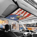 NDISTIN Funny Frog Car Ceiling Storage Net Adjustable Car Ceiling Cargo Net Pocket Puerto Rico Mesh Interior Car Roof Cargo Net Universal Fit for SUV Truck Van Auto Accessory Decor