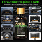 Kingvo Plastic Restorer for Cars, Black Plastic Trim Restorer Cars Ceramic Plastic Coating Trim Restore Plastic Repair for Trim,with Foam Applicator,30ML(2-Pack)