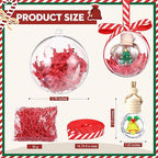 Remerry 40 Pcs Christmas Employee Appreciation Gifts Xmas Hanging Car Air Freshener Diffuser Empty Glass Perfume Bottle with Clear Plastic Ornament Ball Ribbon for Essential Oil Fragrance