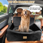 JOEJOY Dog Car Seat for Large Medium Sized Dogs Under 55 lbs, Dog Booster Seat for 2 Small Dogs with Detachable Washable Cover, Memory Foam Pet Car Seat with 2 Safety Belts and Storage Pockets