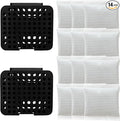 2 Pack Stick On Deodorizing Box, 12 Pack Odor Removing Refills for Trash Can, Activated Charcoal Odor Eliminator for Indoor Kitchen Trash/Diaper Pails/Wardrobe/Shoe Cabinet (Black)