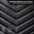 CAR PASS 3D Foam Faux Leather Car Seat Covers Front Seats,Waterproof Leather Front Seat Cover for Cars,Luxury Universal Fit for SUV Truck Sedan Automotive, Armrest Airbag Compatible Anti-Slip, Black