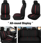 Breathable Premium Car Seat Covers Front Set，3D Air-Mesh Seat Covers for Cars，Comfortable Safety Airbag Compatible，Universal for Most Cars Sedan Truck SUV(Black/Red)