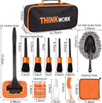 THINKWORK Windshield Cleaner Tool, Car Detailing Kit Interior, Car Cleaning Kit Interior and Exterior Detail Brush, Auto Supplies & Accessories for Men Women