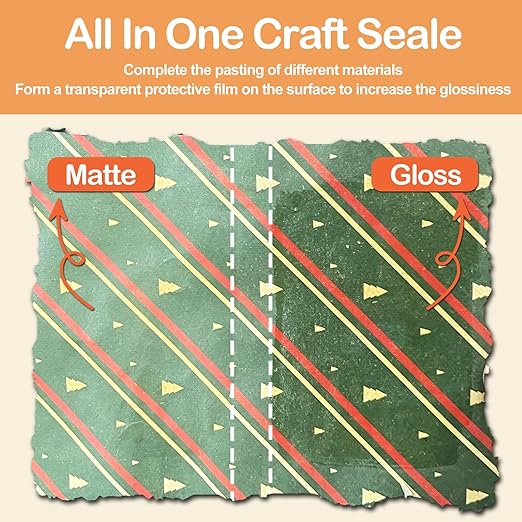 Crafts Sealer Gloss Matte Finish, 400ml All Purpose Craft Glue, Varnish, and Finish, All in One Craft Glue for Wood, Paper, Acrylic Paints, Ceramics, Fabrics, Clay