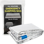Mylar Emergency Thermal Blanket Sleeping Bag for Survival (2 Pack), Thick Reusable Mylar Space Blankets Bulk 84"L x 36"W Emergency Foil Blankets for Camping, Warmth, Runners, Spa, First Responders