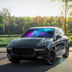 CHILLTEK Funny Car Windshield Sun Shade, Purple Starry Nights Car Sun Shade, Block UV Rays Heat Foldable Windshield Umbrella Sun Visor Protector - Keep Vehicle Cool for Cars SUV