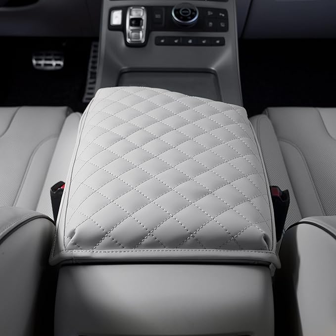 KMMOTORS Center Console Cover for Palisade(2019-2025), Thick Armrest Cushion, Console Protector, Palisade Accessories, Funda de consola Palisade (Palisade, Light Gray)