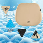 Skechers Seat Cushion Premium Gel & Memory Foam-Office Chair Cushion for Tailbone Pain Relief,Butt Pillow for Office Chair,Car seat Cushion,Long Sitting Office Workers,and Car Drivers,Beige