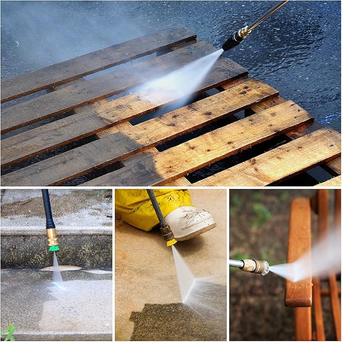 Pressure Washer Turbo Nozzle, 360° Rotating Power Washer Tips, 3400 PSI with 1/4" Quick Connect, 5 Spray Nozzle Tips Replacement For Ryobi, Karcher, Greenworks, and More (4.0 GPM)