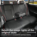 Lolcar Rav4 Seat Covers Custom Fit for Toyota Rav4 (for Hybrid) 2019-2025 LE,XLE,XLE Premium,Limited,Woodland Edition, Leather Truck Seat Cover Full Set for SUV,Faux Leather(Black red Grid)