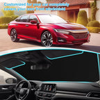 Car Windshield Sun Shade for 2018-2024 2025 2026 Honda Accord Front Window Sun Visor Reflector 210T Blocks UV Rays Foldable Sunshade Car Interior Protection Accessories