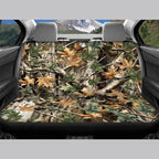 KEIAHUAN Car Seat Covers for Front and Rear Seat Full Set of 4 Pcs Hunting Camouflage Design Breathable Stretchable Front Saddle Blanket Rear Split Bench Protection Cover for SUV,Minivan,Trucks