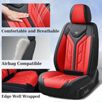 Coverado Seat Covers, Car Seat Covers Front Seats, Leather Seat Covers for Cars, Automotive Seat Covers Car Seat Protector Car Seat Cushion Universal Fit for Most Sedans SUV Pick-up Truck(Black&Red)