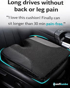Car Seat Cushion, Extra Large Wedge Car Seat Cushion for Driving, Better Visibility, Pressure Relief Memory Foam for Sciatica & Tailbone Pain Relief, (Black Mesh)