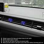 Ziciner 2PCS Bling Heart Car Air Vent Clips Charms, Heart Shaped Crystal Air Freshener Vent Clips, Rhinestone Air Conditioning Outlet Clip, Car Decor Accessories for Women Girls (Dark Blue)