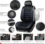 CAR PASS Comfortable 3D Foam Mesh Leather Car Seat Covers Front, Air Cool Mesh Breathable Front Seat Covers for Car, Universal Fit for SUV Truck Sedan Automotive, Airbag Compatible,Black Blue