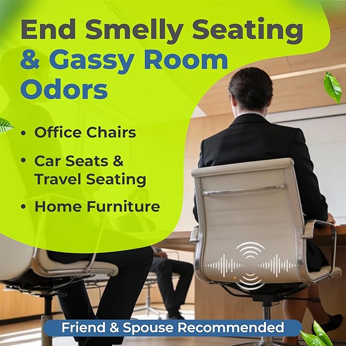 Flatulence Neutralizer Seat Pads, Activated Charcoal Odor Absorber Seat Cushion Pad for Office, Home, Car, Truck & SUV Automobiles. Carbon Filters Absorb Smell to Keep Air & Seating Fresh, 4 Pack
