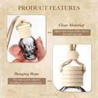 BBTO 50 Pcs Hanging Car Air Freshener Black Car Diffuser Bottles Empty Glass Perfume Bottle Freshener Diffuser Bottles Pendant for Essential Oil Fragrance Aromatherapy Ornament(Skeleton)