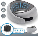 SZXYX Travel Pillows - 100% Pure Memory Foam Neck Pillow for Airplanes, Comfortable Breathable Cover, 360° Support Stowable Pillows for Sleeping, Car, Airport Travel Essentials Dark Grey