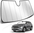 KUST Windshield Sun Shade for Mazda CX-5 2018-2025 Foldable Thicken Window Sunshade UV Protection Keep Cool Sunshield Easy Install Sun Visor Accessories Aluminum Film