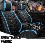 CTDS Car Seat Covers for Chevy Equinox 2005-2026, Stylish Sport Seat Cover, Premium Nappa Leather Car Seat Cover. Automobile Seat Covers Sets.(Standard 2 Seats/Black Blue)