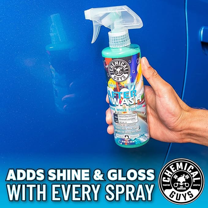 Chemical Guys HOL424 After Wash Sprayable Gloss Boosting Car Wash Drying Aid (Helps Reduce Water Spots, 16 fl oz) Super Dry Kit with Premium Microfiber Drying Towels, 24"x16" (3 Pack)