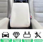 for Honda CRV 2017-2022 Center Console Cover - Vegan Leather Extra Soft Armrest Protector for Honda CR-V Interior Accessories 2017 2018 2019 2020 2021 2022（Gray）