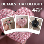 4Pcs Cute Car Vent Clips for Women Pink Bling Air Fresheners with Cross and Heart Y2K Luxury Car Accessories Couture Style Decorations Girly Clip Decor Freshener for Girls