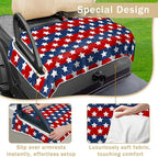 YOKYHOM American Flag Golf Cart Seat Covers for 2/4-Seater, Patriotic USA Seat Towel Blanket Keeps Seats Cool & Clean for Summer, Microfiber Fits EZGO, Club Car, Yamaha, 51"x31"