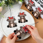 Loopeer 9 Pcs Christmas Highland Cow Air Freshener Cute Cow Print Car Accessories Hanging Gifts for Women Christmas Tree Ornaments Party Hips Gifts for Aromatic Car Home Decorations