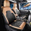 for Ford Bronco Seat Cover 4-Door Full Set 2021 2022 2023 2024 2025 (Not Fit Sport/Raptor) with Backrest and Armrest 14PCS (F-Black+Orange)