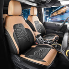 for Ford Bronco Seat Cover 4-Door Full Set 2021 2022 2023 2024 2025 (Not Fit Sport/Raptor) with Backrest and Armrest 14PCS (F-Black+Orange)