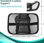 Samyoung Mesh Back Lumbar Support, Back Support Seat Cushion with Breathable Mesh for Office Chairs Car 12” x 16”