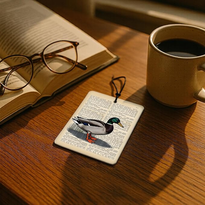 Vintage Mallard Duck Car Air Freshener 4 Pcs, Rustic Farmhouse Farm Animal Air Freshener Hanging for Cars Books Closet Drawer, Mallard Duck Lover Gifts Car Accessories for Women Men