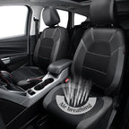 CAR PASS Leather Car Seat Covers Front Seats only, with Air Mesh Front Seat Covers Breathable, Cool Automotive Seat Covers 2 Pack, Universal Fit Most Cars,SUV,Truck,Van Airbag Compatible(Black Gray)