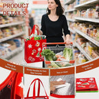 Insulated Grocery Bags with Zippered top Frozen Food Shopping Groceries Travel Insulated Tote Cooler Thermal Bags