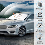 Windshield Sun Shade Custom Fit for 2013-2020 Lincoln MKZ Accessories Foldable Sunshade Sun Blocker Protect Car from Sun Rays & Heat Damage Keep Car Cooler