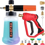 Selkie 5000PSI Pressure Washer Gun with Foam Cannon, Pressure Washer Sprayer Gun with Dual Adjustable Snow Foam Lance with 7pcs Nozzles,1/4" Quick Connector,4350PSI