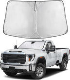 EcoNour Windshield Sunshade Compatible for GMC Sierra 1500 2500 3500 2019-2024 2025 2026, Sun Visor for Front Window Sun Shade Cover, UV Heat Blocker & Protector, Car Accessories