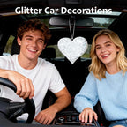 MUBYOK Handmade Car Air Freshener, Cute Valentine‘s Day Gift Car Accessories for Women Girls, Glitter Hanging Air Freshie for Car Closet Bathroom Decor, Sparkling Heart
