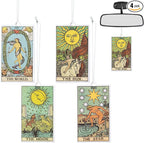 L1rabe 4Pcs Tarot Hanging Air Freshener Fragrance Scented Cards, Tarot Cards Theme Car Aromatherapy Tablets for Car Bedroom Wardrobe Shoe Cabinet, Quickly Eliminate Odor Home Office Pendant Decoration