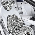 NS YOLO Ergonomic Car Seat Cushion with Comfort Memory Foam Neck Pillow, Car Pillow,Lumbar Support and Big Size Soft Seat Cushion for Driving Seat,Office Chair and Wheel Chair (Leopard Print-3 pcs)