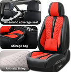 Red Car Seat Covers for Ford Bronco Sport 2021-2025 Car Seat Cover, Premium Leather, 5 Seats Full Set, Waterproof, with Lumbar Support, Protect and Upgrade Seats