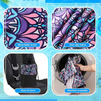 2 Pack Car Seat Towel Covers with Storage Bag 63 x 32 Inch Athletic Running Towel Seat Sweat Washable Non Slip Cover Gift for Car Outdoor Sport Activities (Retro Kaleidoscope)